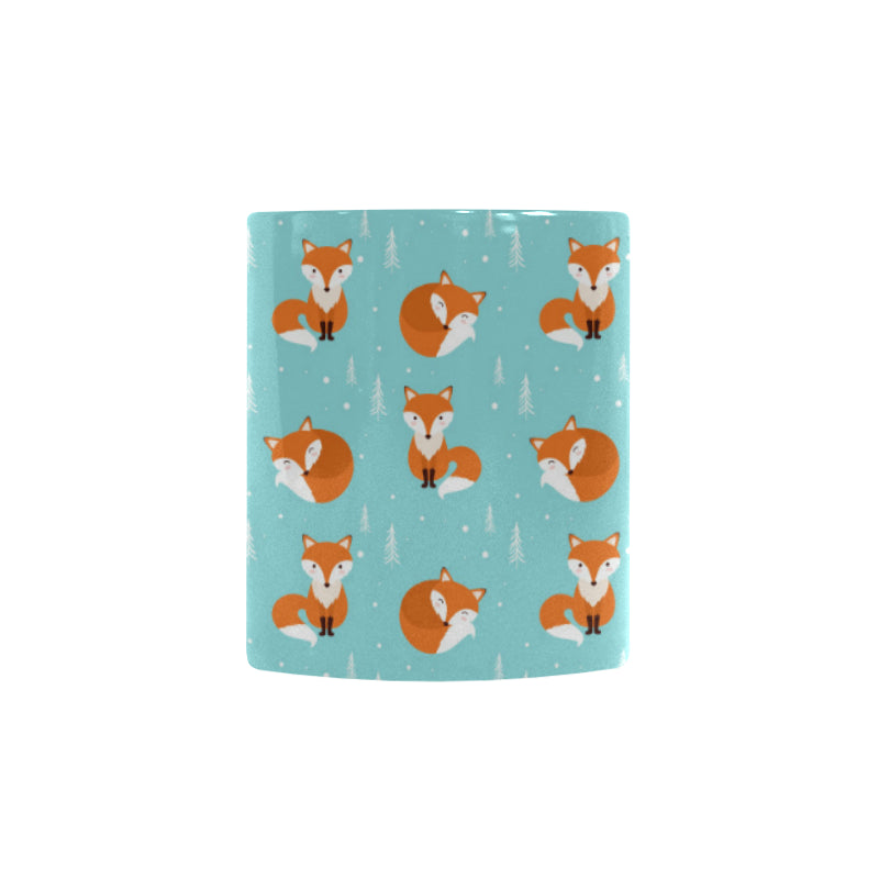 Fox pattern blue b ackground Morphing Mug Heat Changing Mug