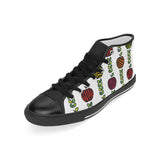 colorful apples leave zebra stripe Men's High Top Canvas Shoes Black