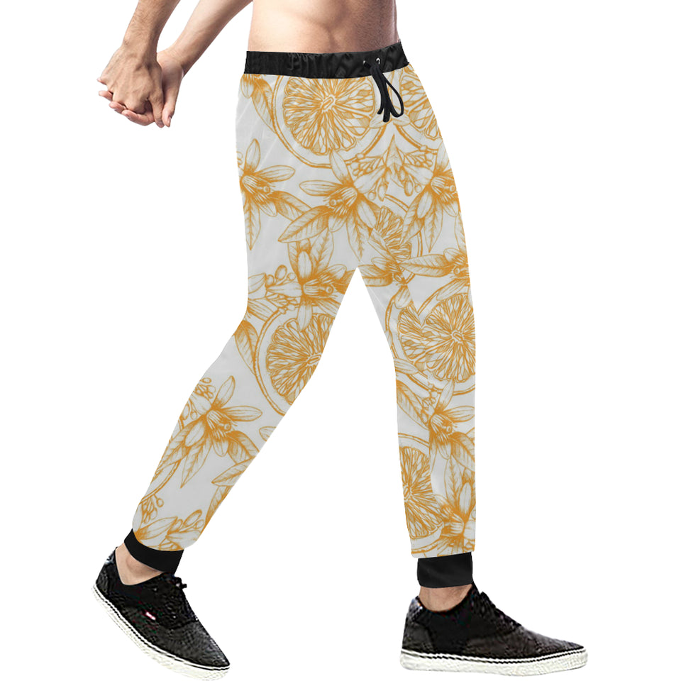 hand drawn orange fruit pattern Unisex Casual Sweatpants