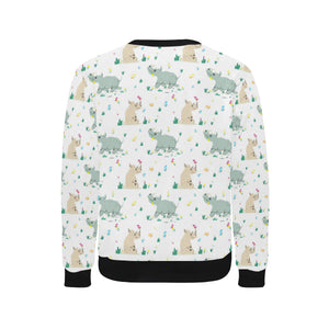 Cute Rhino pattern Men's Crew Neck Sweatshirt