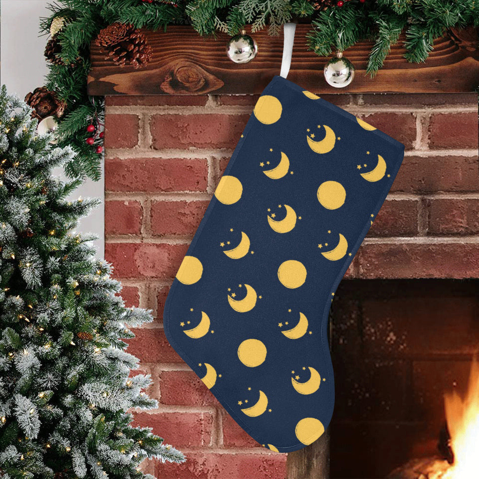 Moon star pattern Christmas Stocking