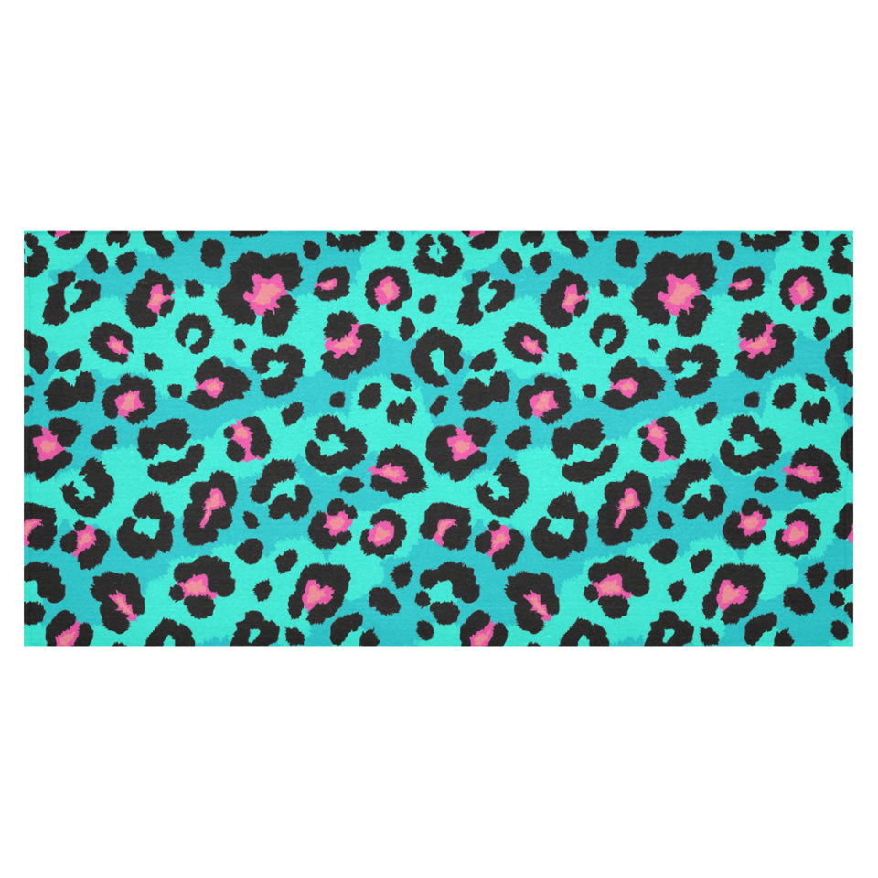 Green leopard skin print pattern Tablecloth