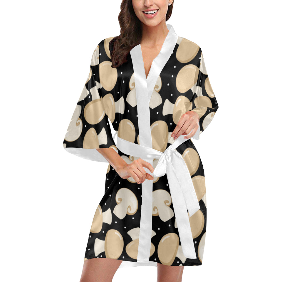 Champignon mushroom pattern Women's Short Kimono Robe