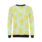 slice of lemon pattern Women's Crew Neck Sweatshirt