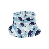 polar bear winter snow pattern Unisex Bucket Hat