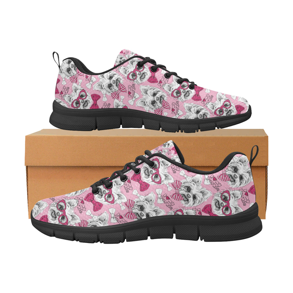 Yorkshire Terrier Pattern Print Design 03 Women's Sneaker Shoes