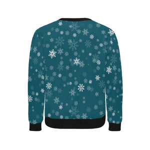 Snowflake pattern dark background Men's Crew Neck Sweatshirt