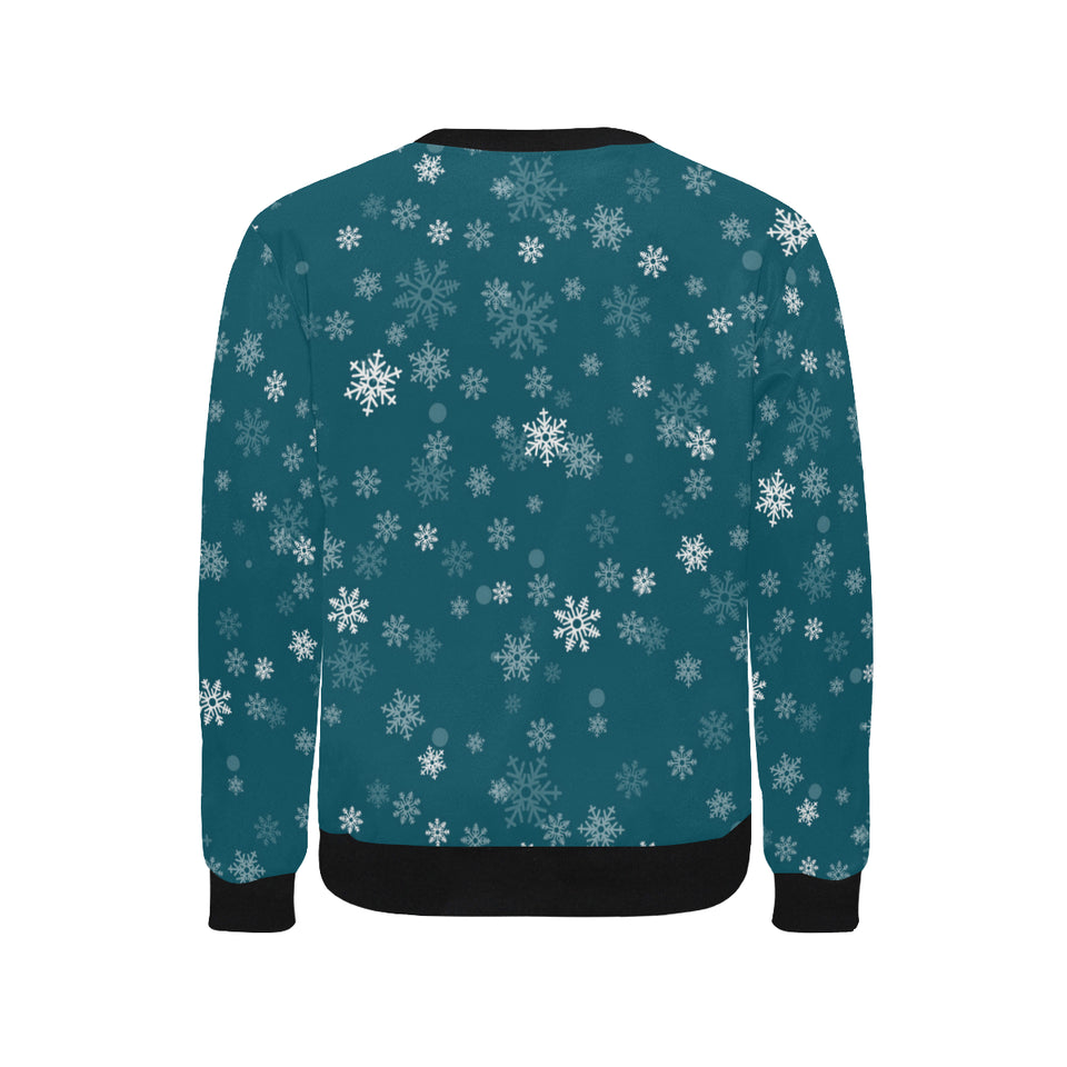 Snowflake pattern dark background Men's Crew Neck Sweatshirt