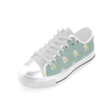 Cute hamster cheese pattern Men's Low Top Canvas Shoes White