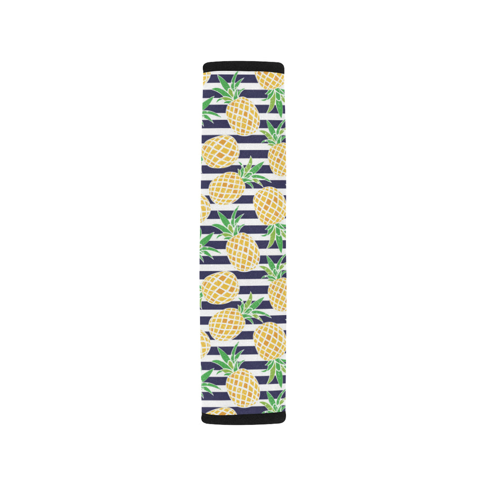Pineapples pattern striped background Car Seat Belt Cover