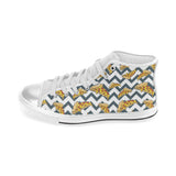 Pizza design pattern Women's High Top Canvas Shoes White