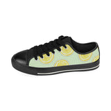 slice of lemon pattern Men's Low Top Canvas Shoes Black