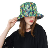 Colorful parrot exotic flower leaves Unisex Bucket Hat