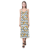 Pizza design pattern V-Neck Open Fork Long Dress