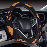 Halloween pattern Pumpkin background Car Steering Wheel Cover