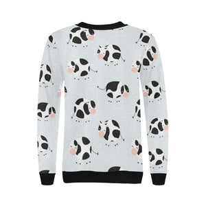 Cute cows pattern Women's Crew Neck Sweatshirt