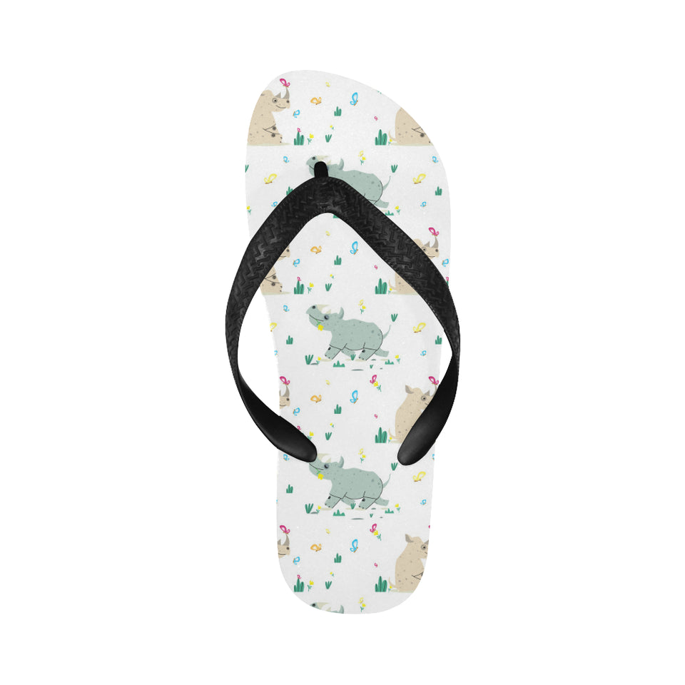 Cute Rhino pattern Unisex Flip Flops