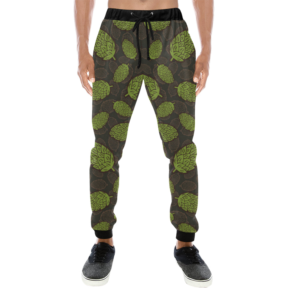 Hop pattern black background Unisex Casual Sweatpants