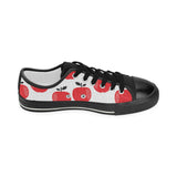 red apples white background Kids' Boys' Girls' Low Top Canvas Shoes Black