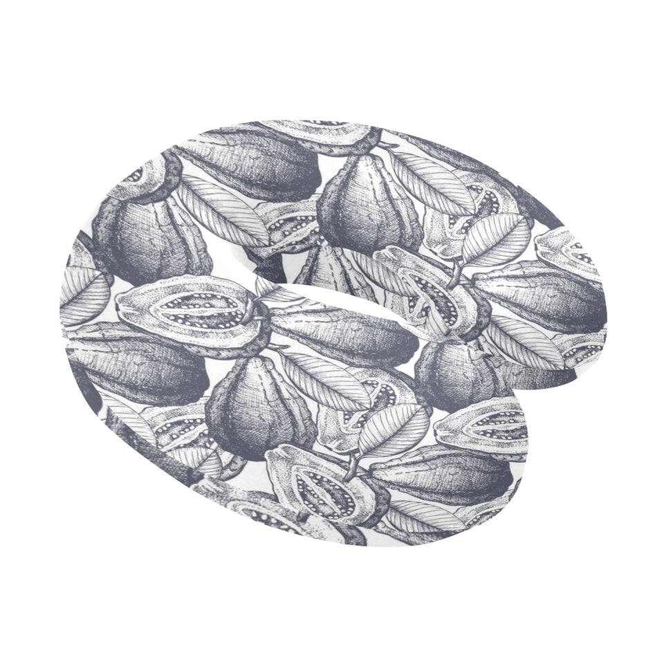 Guava tropical hand drawn pattern U-Shaped Travel Neck Pillow