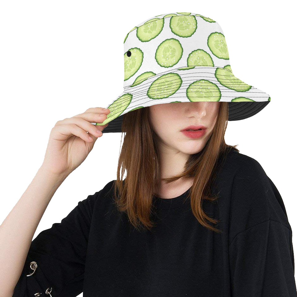 Cucumber slices pattern Unisex Bucket Hat