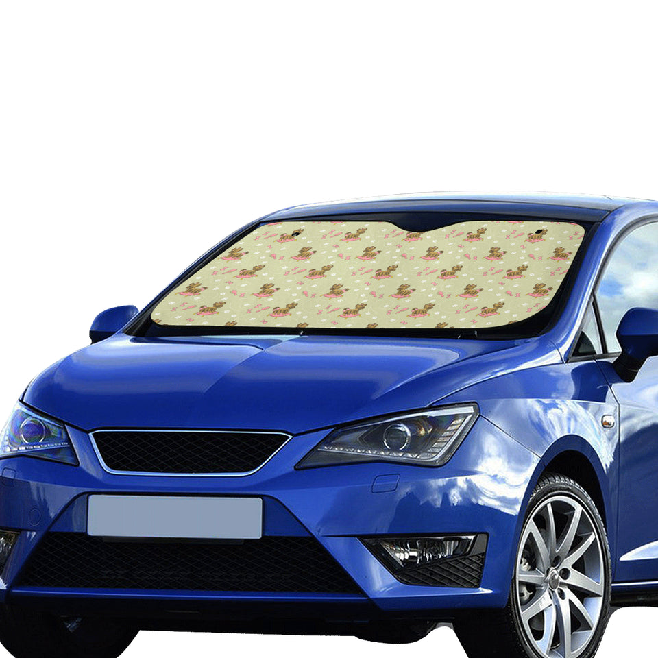 Yorkshire Terrier Pattern Print Design 01 Car Sun Shade