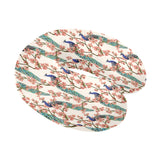 Peacock tropical flower pattern U-Shaped Travel Neck Pillow