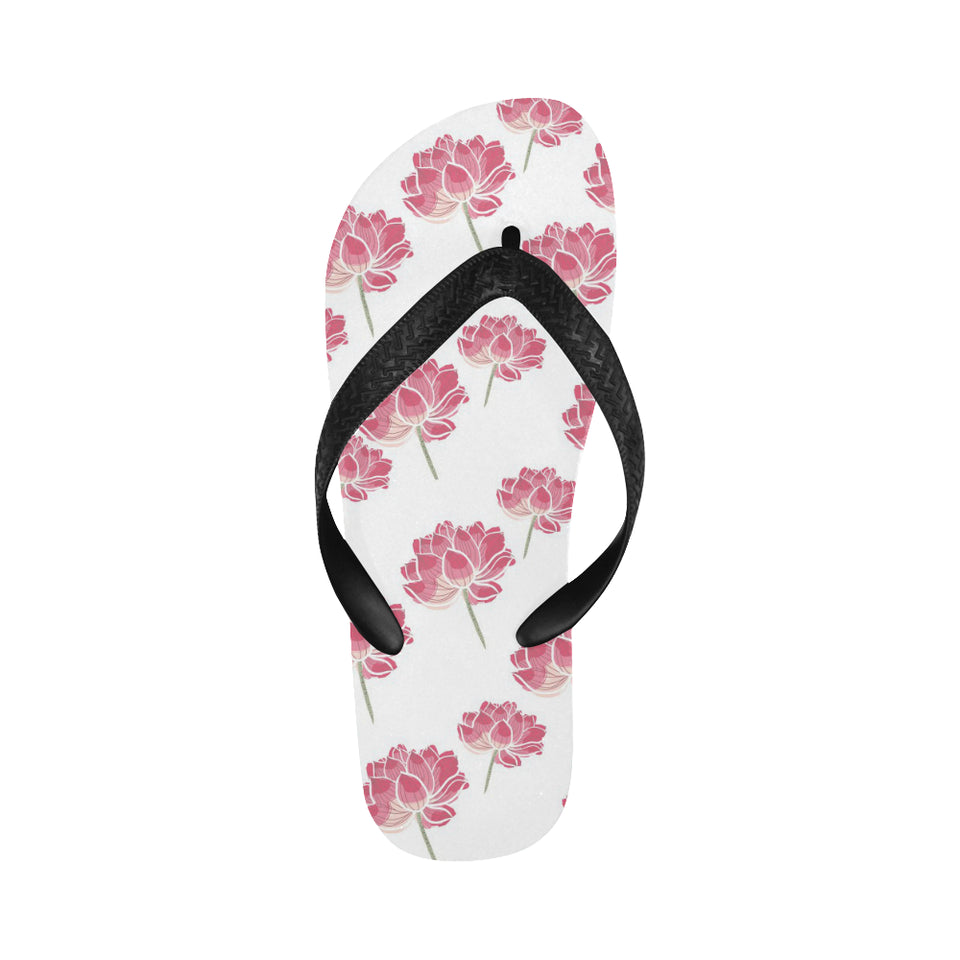 Pink lotus waterlily pattern Unisex Flip Flops