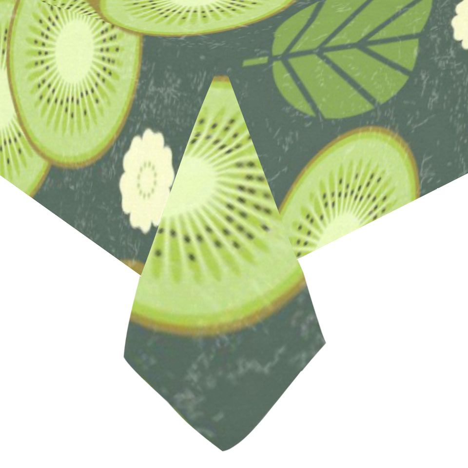Whole sliced kiwi leave and flower Tablecloth