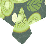 Whole sliced kiwi leave and flower Tablecloth