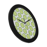 Cucumber slices pattern Elegant Black Wall Clock