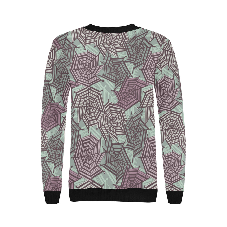 Spider web cobweb design color pattern Women's Crew Neck Sweatshirt