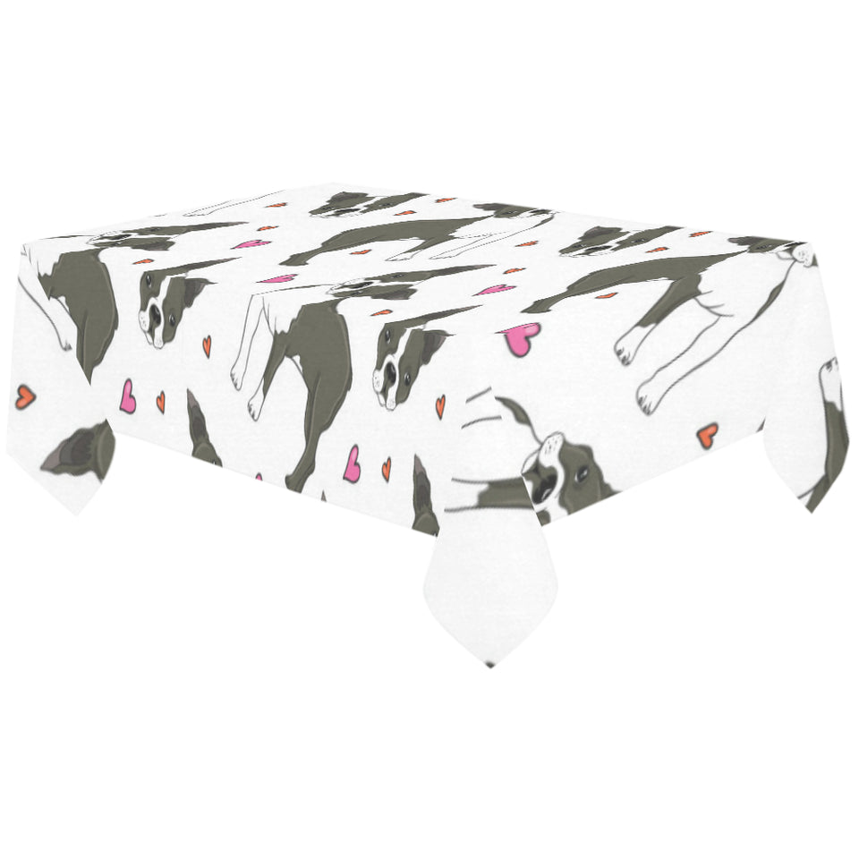 Boston terrier dog hearts vector pattern Tablecloth