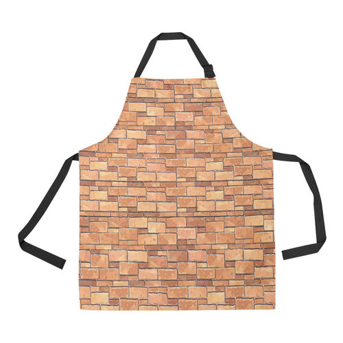 Brick Printed Pattern Print Design 04 All Over Print Adjustable Apron