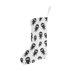 Ninja pattern plaid background Christmas Stocking