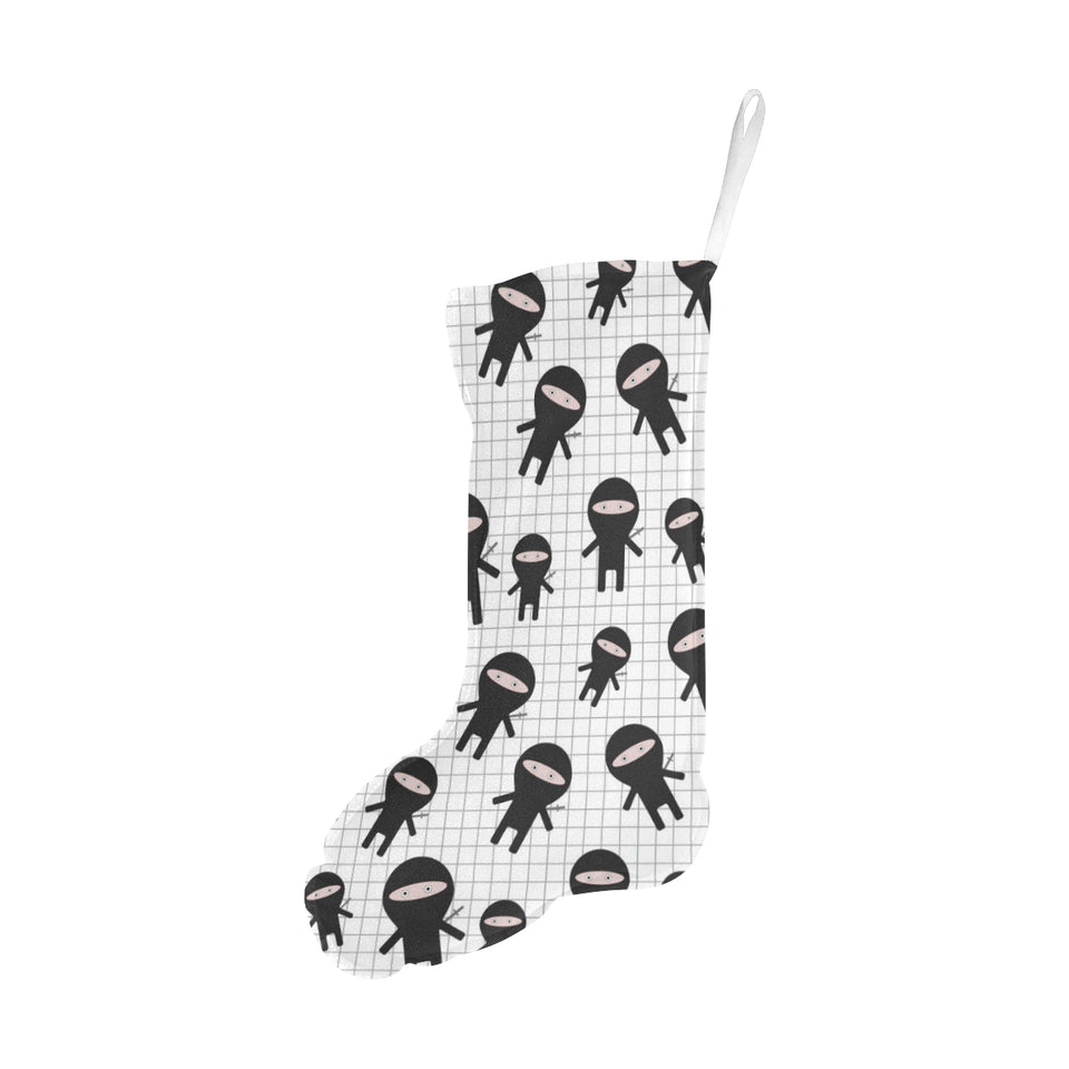 Ninja pattern plaid background Christmas Stocking