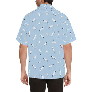 Seagull Pattern Print Design 02 Men's All Over Print Hawaiian Shirt (Model T58)