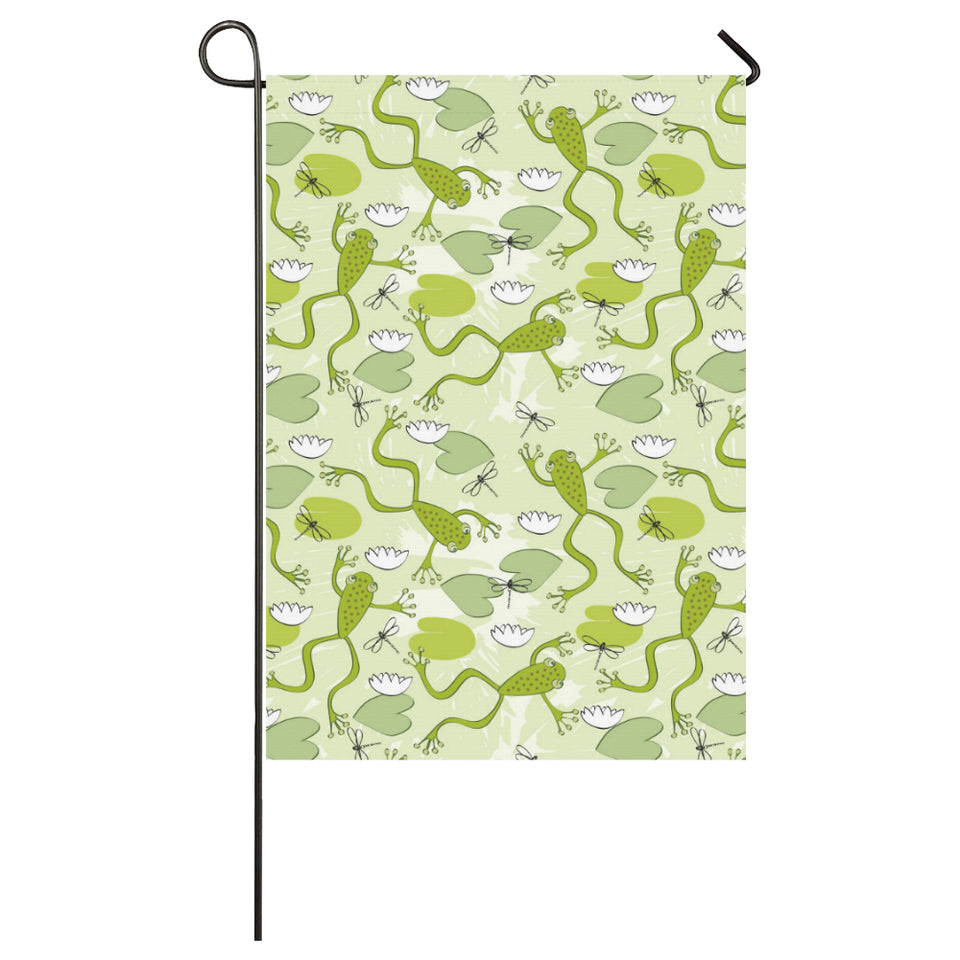 Cute frog dragonfly pattern House Flag Garden Flag