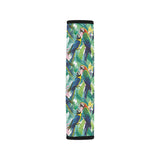 Colorful parrot exotic flower leaves Car Seat Belt Cover