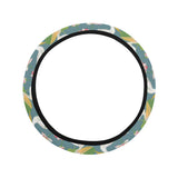 Pelican Pattern Print Design 04 Car Steering Wheel Cover