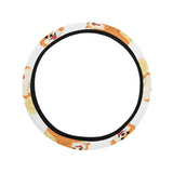 Brown pomeranian pattern Car Steering Wheel Cover