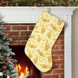 Saxophone cornet pattern yellow background Christmas Stocking