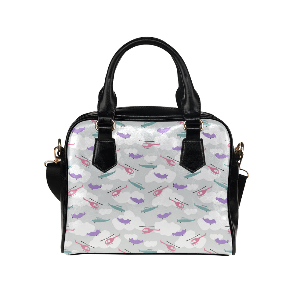 Helicopter plane pattern Shoulder Handbag