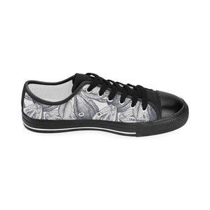 Guava tropical hand drawn pattern Kids' Boys' Girls' Low Top Canvas Shoes Black