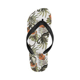 Monkey red hibiscus flower palm leaves floral patt Unisex Flip Flops