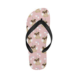 Cute unicorn pug pattern Unisex Flip Flops