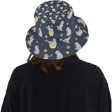 Cute sloth astronaut star planet rocket pattern Unisex Bucket Hat