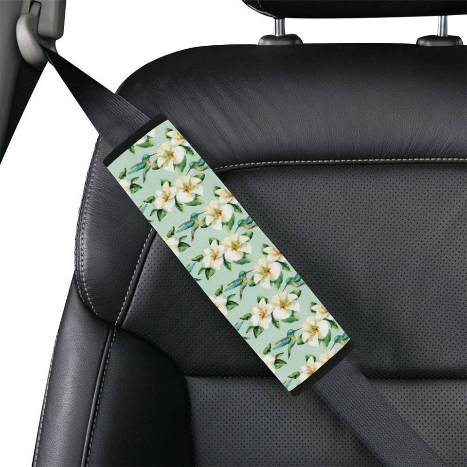 Hummingbird Pattern Print Design 01 Car Seat Belt Cover