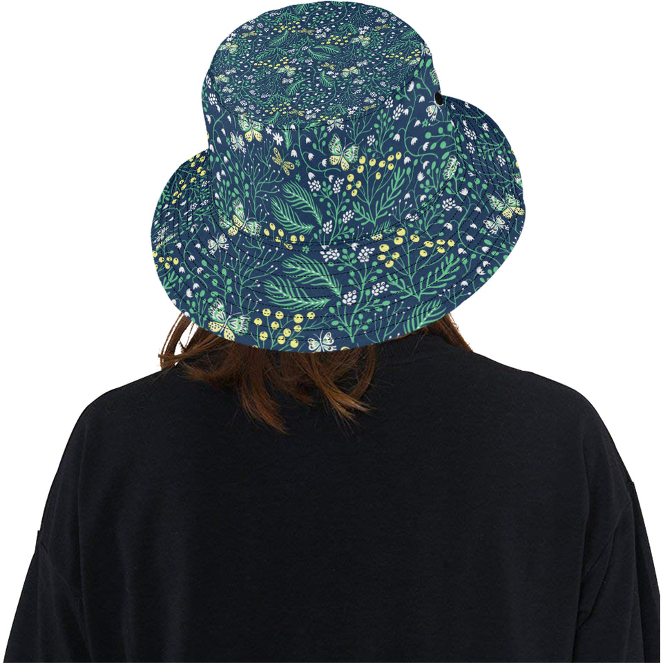 butterfly leaves pattern Unisex Bucket Hat