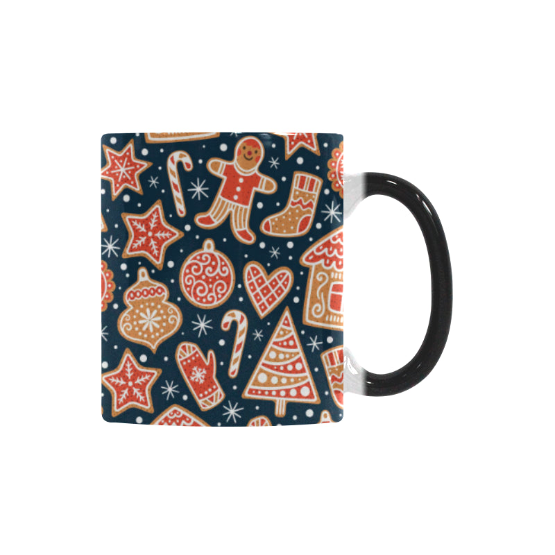 Christmas gingerbread cookie pattern Morphing Mug Heat Changing Mug